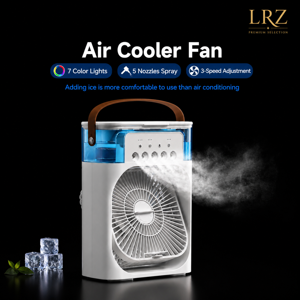 Mini Aire Acondicionado Portátil 3 en 1 con Humidificador y Luz LED