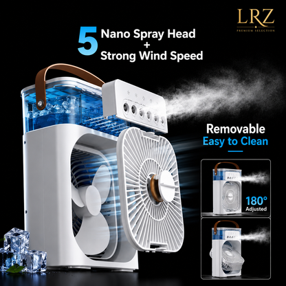 Mini Aire Acondicionado Portátil 3 en 1 con Humidificador y Luz LED