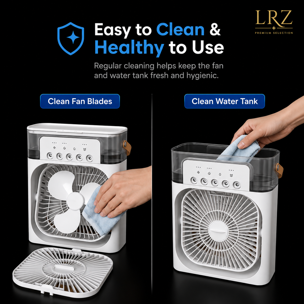 Mini Aire Acondicionado Portátil 3 en 1 con Humidificador y Luz LED