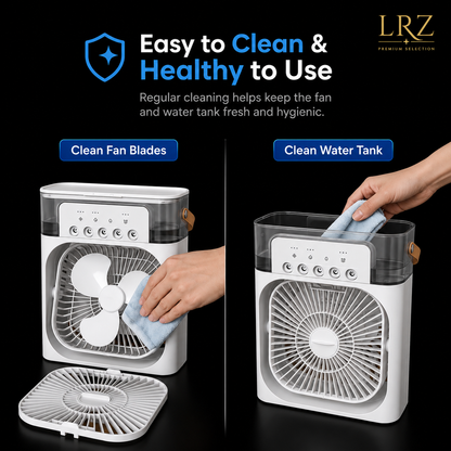 Mini Aire Acondicionado Portátil 3 en 1 con Humidificador y Luz LED