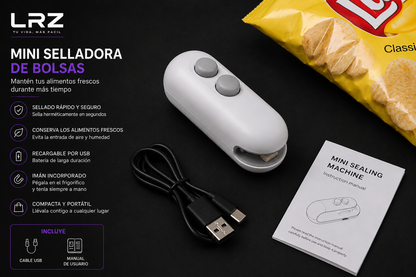 LRZ FreshLock™ Mini Selladora Recargable para Bolsas de Alimentos